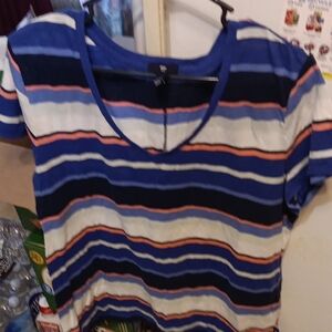 Striped V-Neck Women's Top